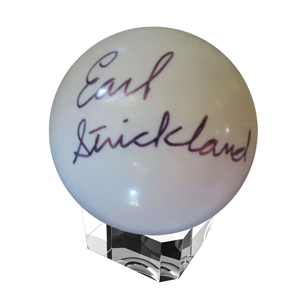 Autographed CueBall EarlStrickland