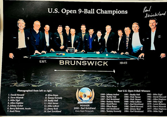 Autographed US Open 9-Ball Champions Poster